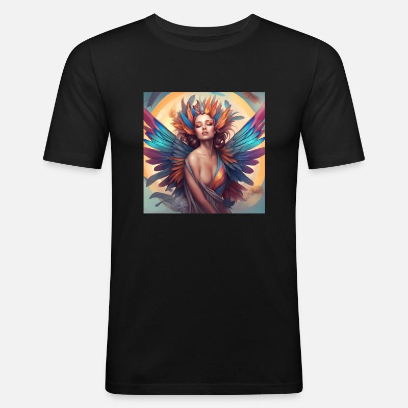 Rainbow Elf7 - Männer Slim Fit T-Shirt - Schwarz