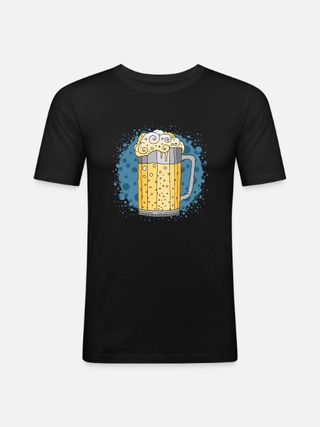 Becher - Männer Slim Fit T-Shirt - Schwarz
