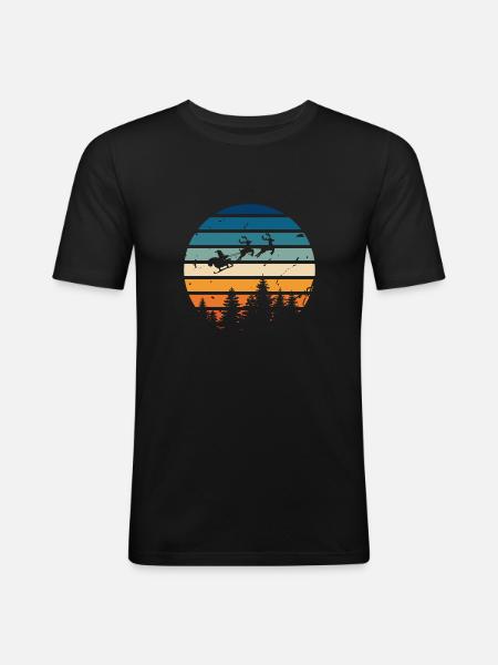 Père Noël rétro - T-shirt près du corps Homme - noir