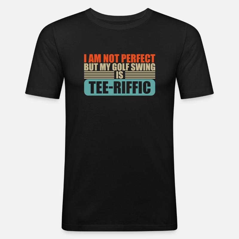 Golf Player Tee-Riffic Golf Swing - Männer Slim Fit T-Shirt - Schwarz