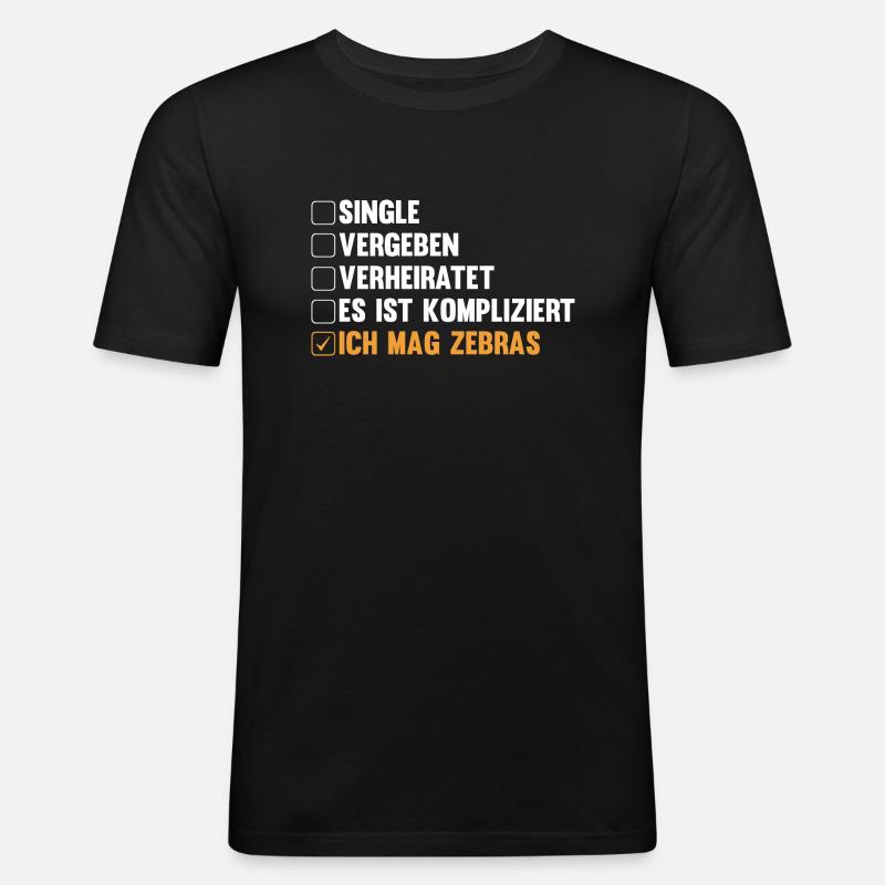 Zebra - Männer Slim Fit T-Shirt - Schwarz
