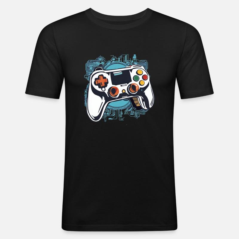 Controller - Männer Slim Fit T-Shirt - Schwarz