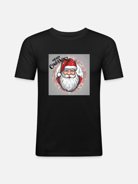merry christmas - Männer Slim Fit T-Shirt - Schwarz