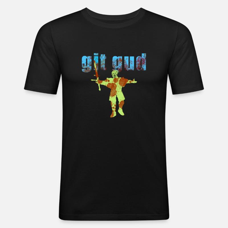 GitGud - Männer Slim Fit T-Shirt - Schwarz