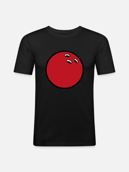 Bowlingkugel 2510 - Männer Slim Fit T-Shirt - Schwarz