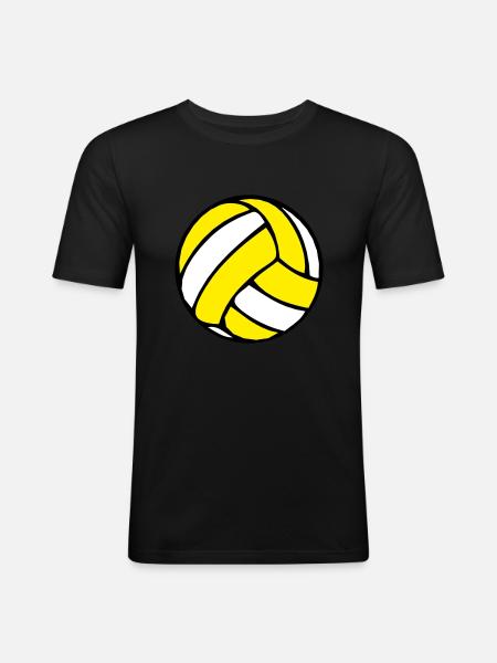 Beachvolleyball Beachball 2510 - Männer Slim Fit T-Shirt - Schwarz