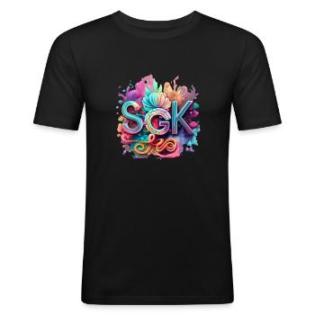 Lotus Flower - Men's Slim Fit T-Shirt - black - Front - Nik (191cm)