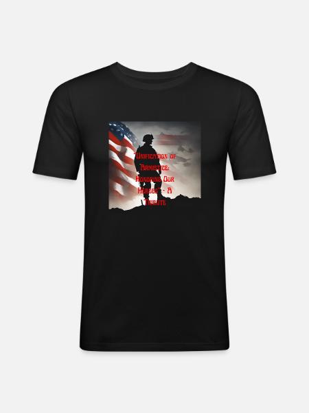 Veterans, veterans, armistice. - Men's Slim Fit T-Shirt - black