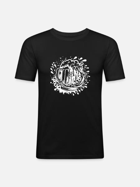 Beer mug hops and malt - Men's Slim Fit T-Shirt - black