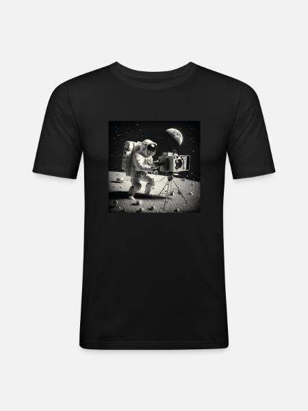 Astronaut Movie - Men's Slim Fit T-Shirt - black