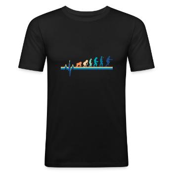 Evolution Ping Pong Herzschlag - Männer Slim Fit T-Shirt - Schwarz - Vorne - Nik (191cm)
