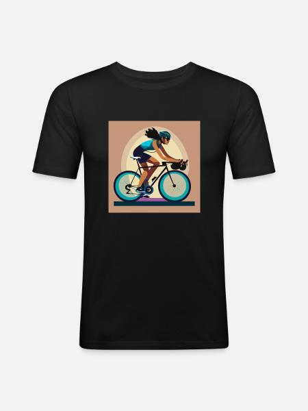 Fahrrad / Rennrad - Männer Slim Fit T-Shirt - Schwarz