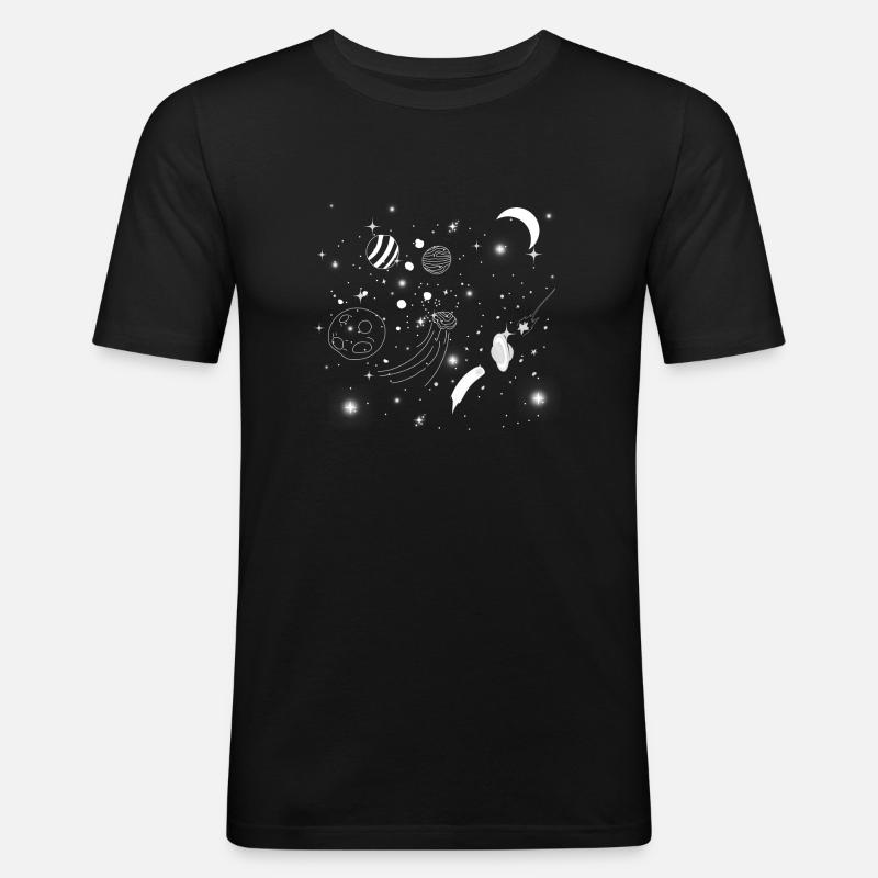 Galaxie-Geschenk - Männer Slim Fit T-Shirt - Schwarz