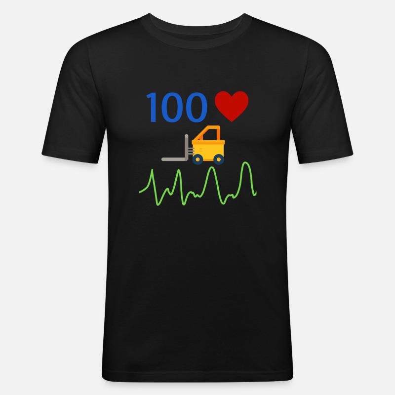Gabelstaplerfahrer - Männer Slim Fit T-Shirt - Schwarz