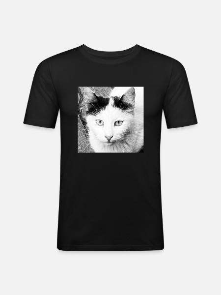 Cute Cat - Men's Slim Fit T-Shirt - black