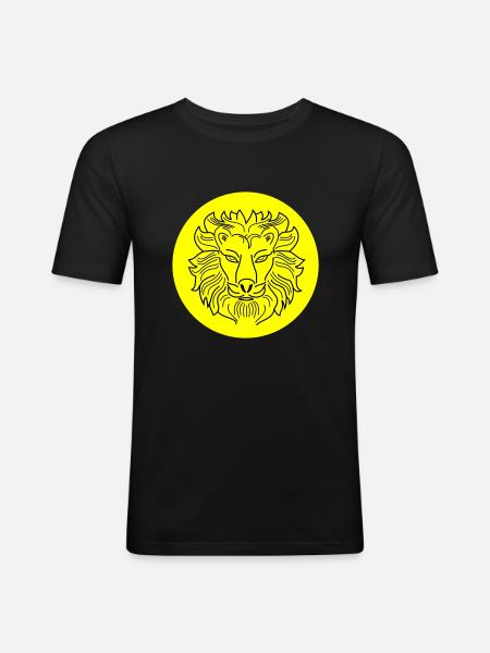 Löwe - Männer Slim Fit T-Shirt - Schwarz