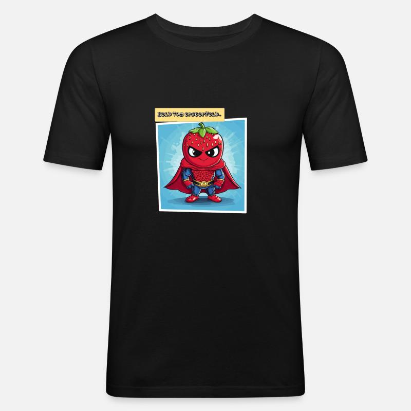 Held vom Erbeerfeld - Männer Slim Fit T-Shirt - Schwarz