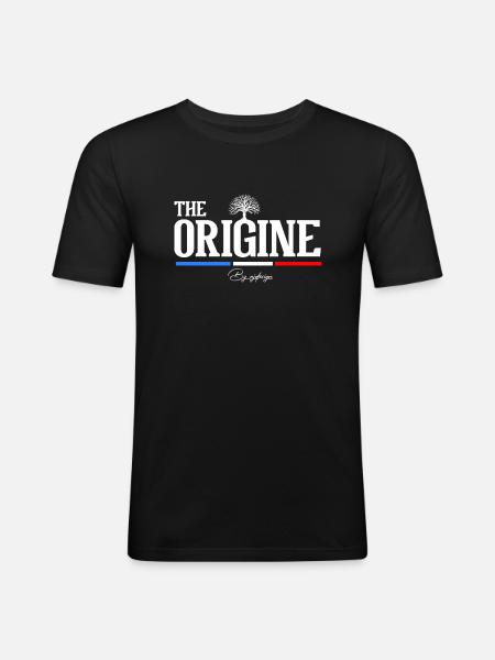 Das Ursprungsmuster Frankreich - Männer Slim Fit T-Shirt - Schwarz