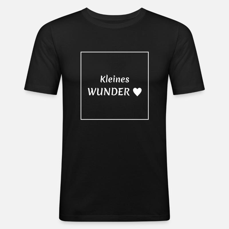 Babysprüche - Kleines Wunder - Männer Slim Fit T-Shirt - Schwarz
