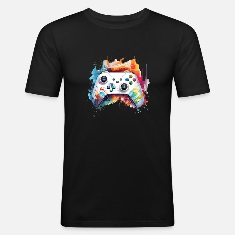 Master Controller - Unikalny design! - Obcisła koszulka męska - czarny