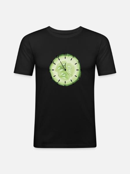 Es ist Gurkenzeit - Männer Slim Fit T-Shirt - Schwarz