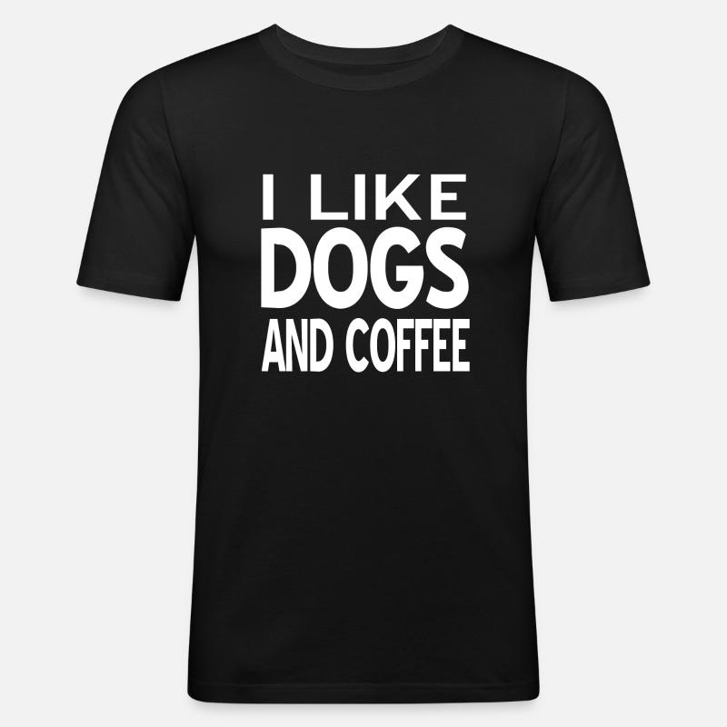 Hunde - Männer Slim Fit T-Shirt - Schwarz