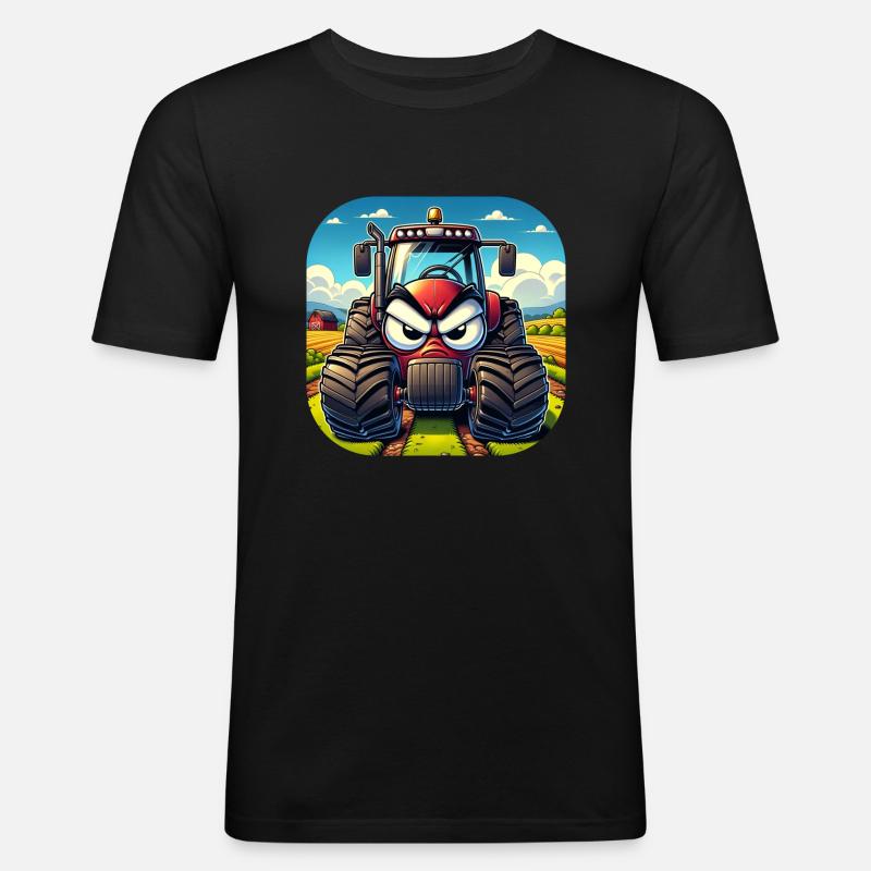 Wütender Traktor 01 - Männer Slim Fit T-Shirt - Schwarz