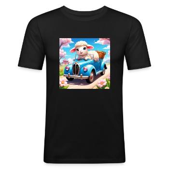 Automobiliste Sweet Lamb - T-shirt près du corps Homme - noir - Devant - Nik (191cm)