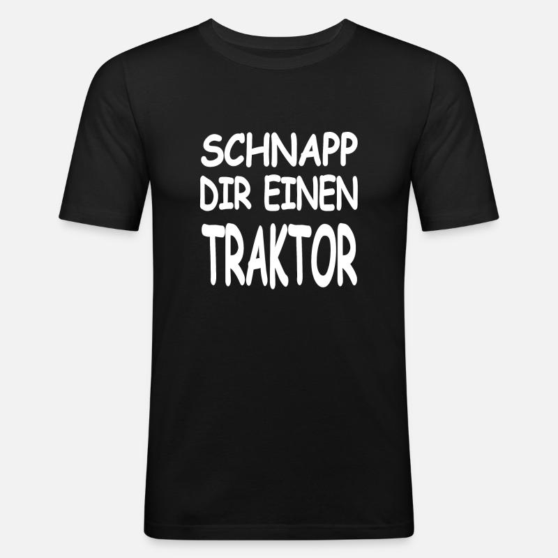 Traktor - Männer Slim Fit T-Shirt - Schwarz