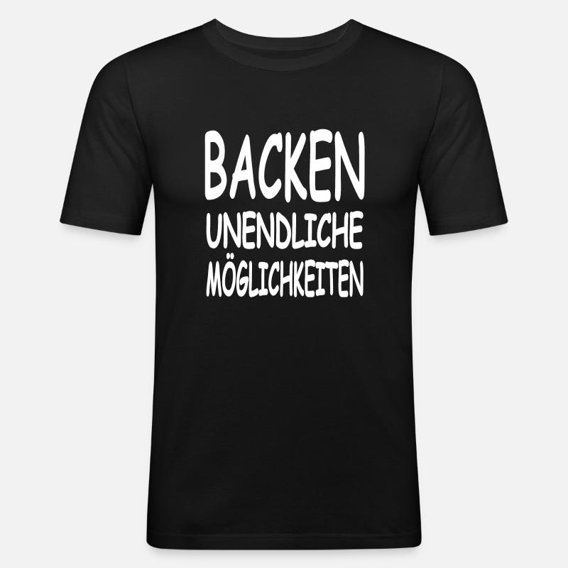 Backen - Männer Slim Fit T-Shirt - Schwarz