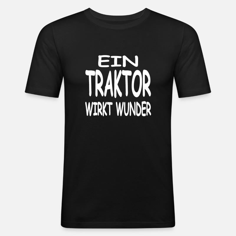 Traktor - Männer Slim Fit T-Shirt - Schwarz