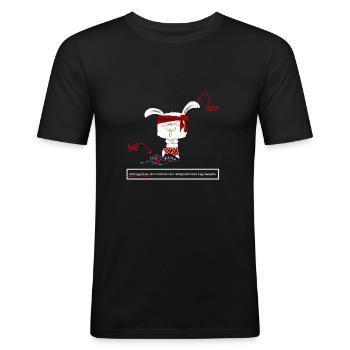 AntiAngsthase - Männer Slim Fit T-Shirt - Schwarz - Vorne - Nik (191cm)