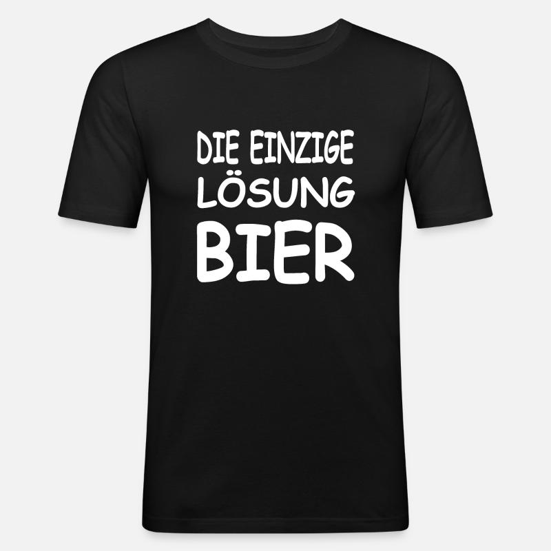 Bier - Männer Slim Fit T-Shirt - Schwarz