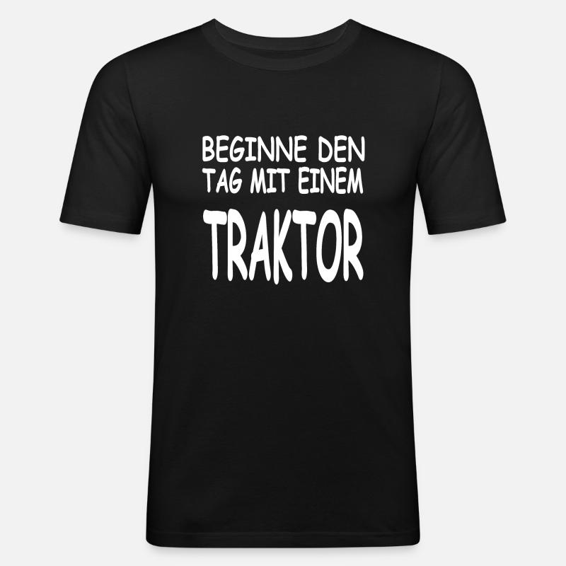 Traktor - Männer Slim Fit T-Shirt - Schwarz