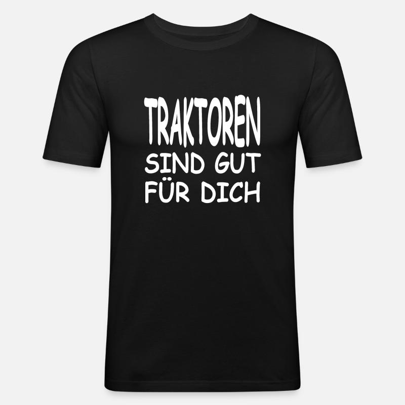 Traktor - Männer Slim Fit T-Shirt - Schwarz