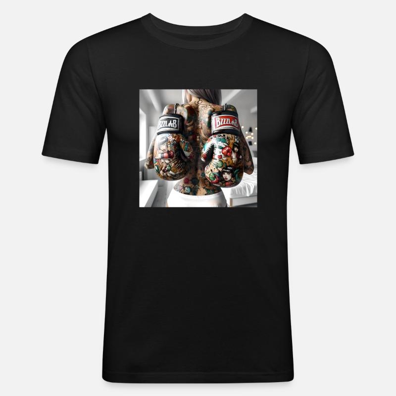 Pop Comics Boxers - Männer Slim Fit T-Shirt - Schwarz