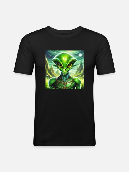 Firefly Lunar Green Alien Character - Men's Slim Fit T-Shirt - black