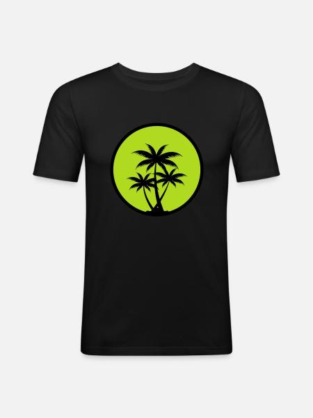 Palm trees - Men's Slim Fit T-Shirt - black