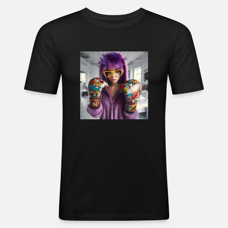 Cosplayer Boxing Pop 4 - Männer Slim Fit T-Shirt - Schwarz