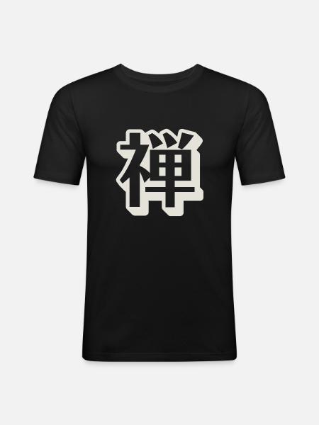 Zen kanji character - Men's Slim Fit T-Shirt - black