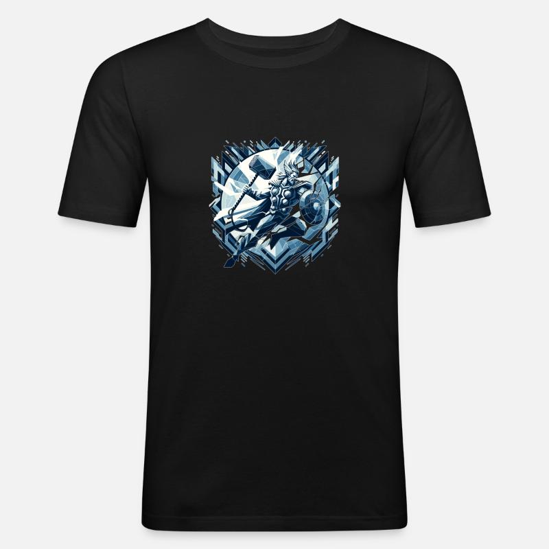 Krieger der Eiszeit - Männer Slim Fit T-Shirt - Schwarz