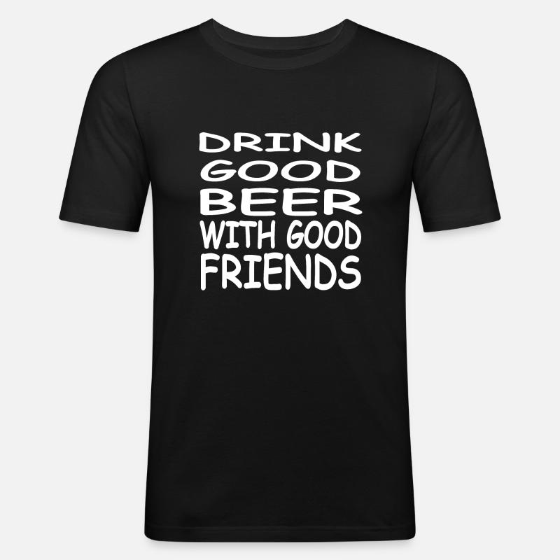 Bier - Männer Slim Fit T-Shirt - Schwarz