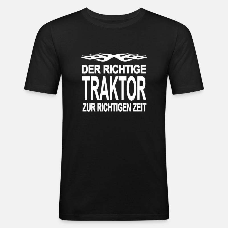 Traktor - Männer Slim Fit T-Shirt - Schwarz