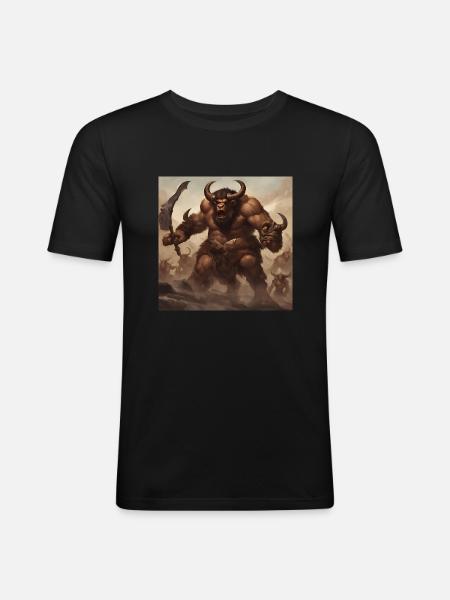 Minotauros - Männer Slim Fit T-Shirt - Schwarz