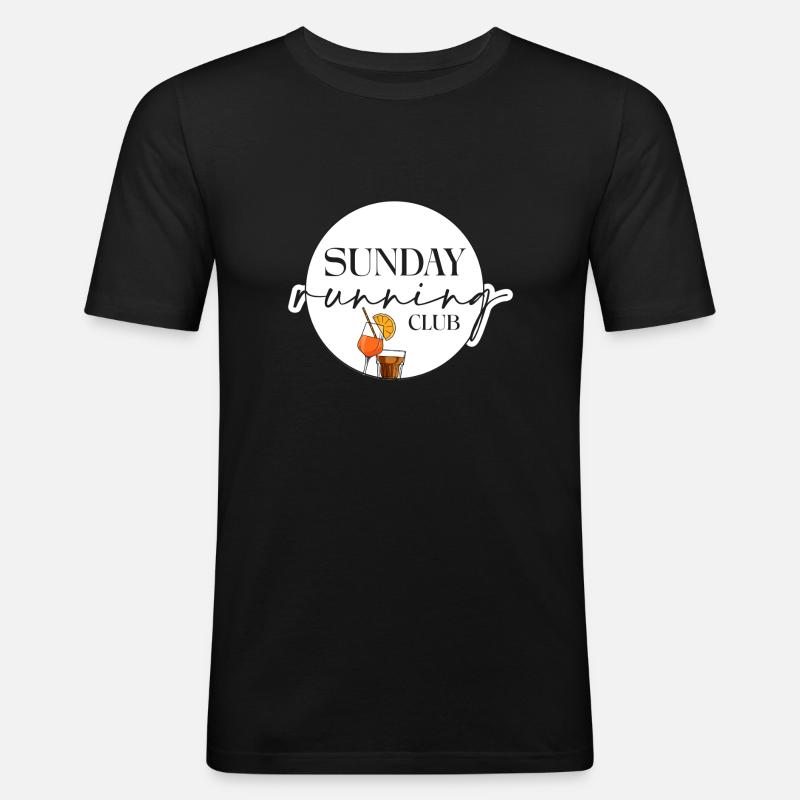 Sunday running - Männer Slim Fit T-Shirt - Schwarz