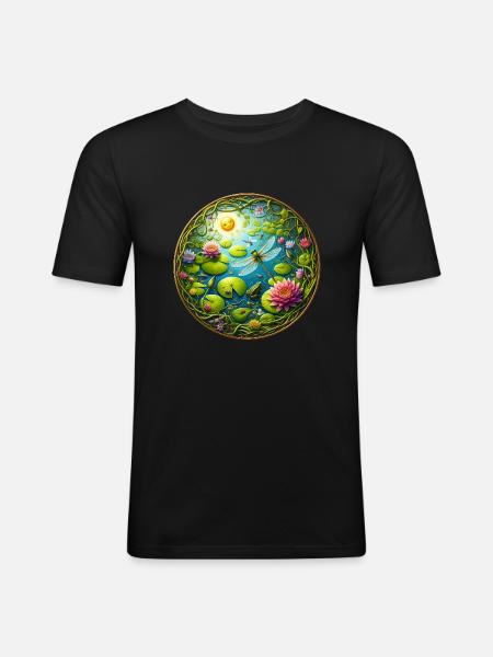 See Leben - Männer Slim Fit T-Shirt - Schwarz