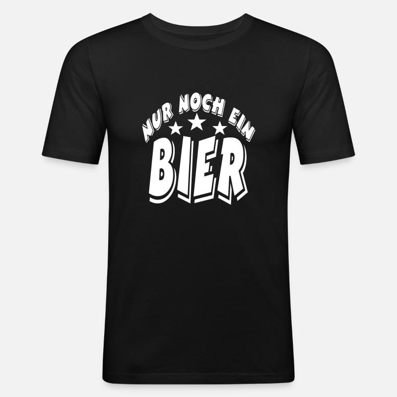 Bier - Männer Slim Fit T-Shirt - Schwarz