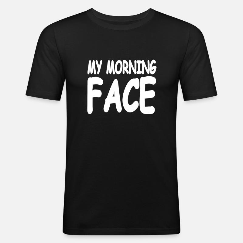 Gesicht - Männer Slim Fit T-Shirt - Schwarz