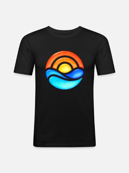 Sunset Retro Glass - Men's Slim Fit T-Shirt - black