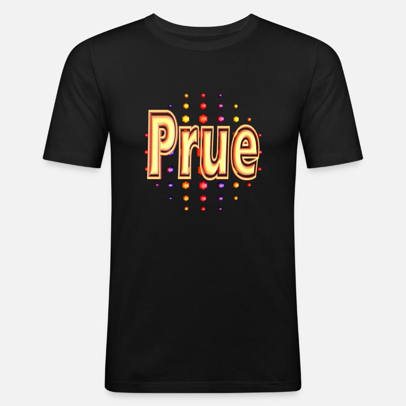 prue2 - Männer Slim Fit T-Shirt - Schwarz